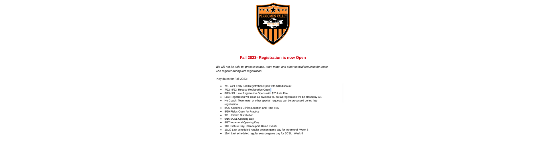 Registration Info